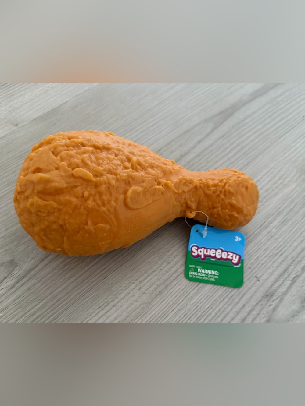 Squeezy Orange Chicken Drumstick Toy - Squeezy